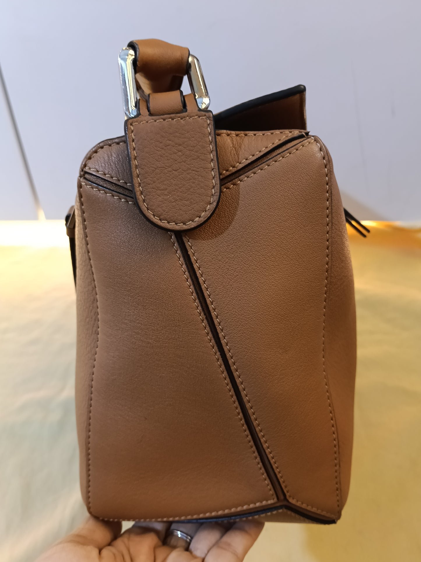 Loewe Puzzle Medium Tan SHW 2018