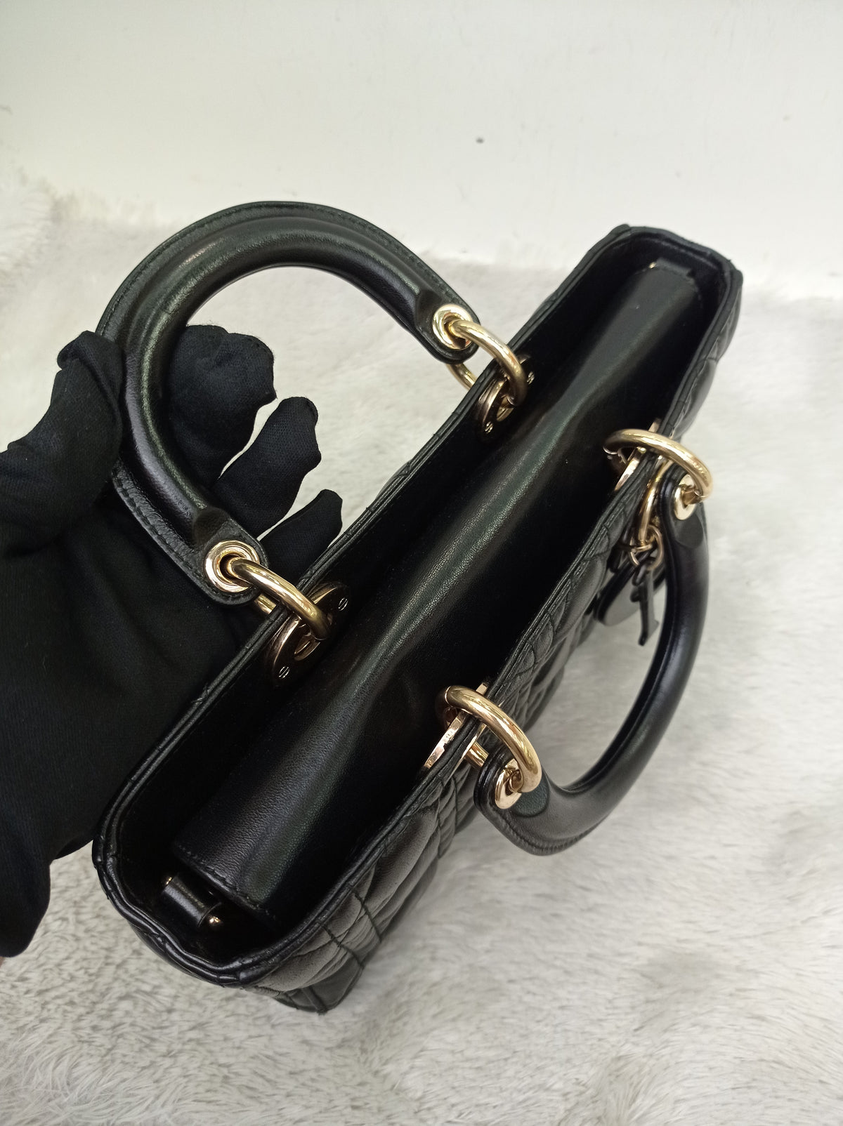 Dior Lady D'Joy Medium Lamb Black GHW 2016