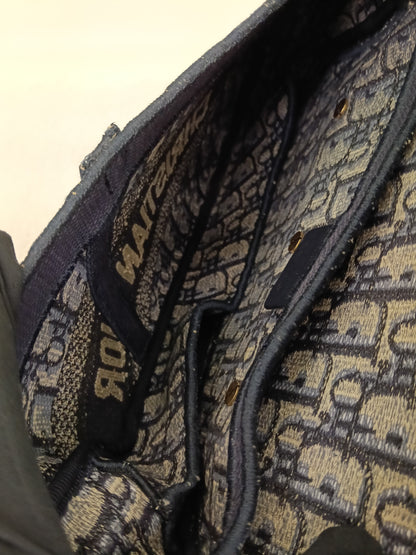 Dior Saddle Medium Oblique Embroidered Navy GHW 2020