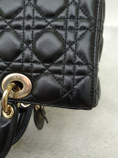 Dior Lady D'Joy Medium Lamb Black GHW 2016