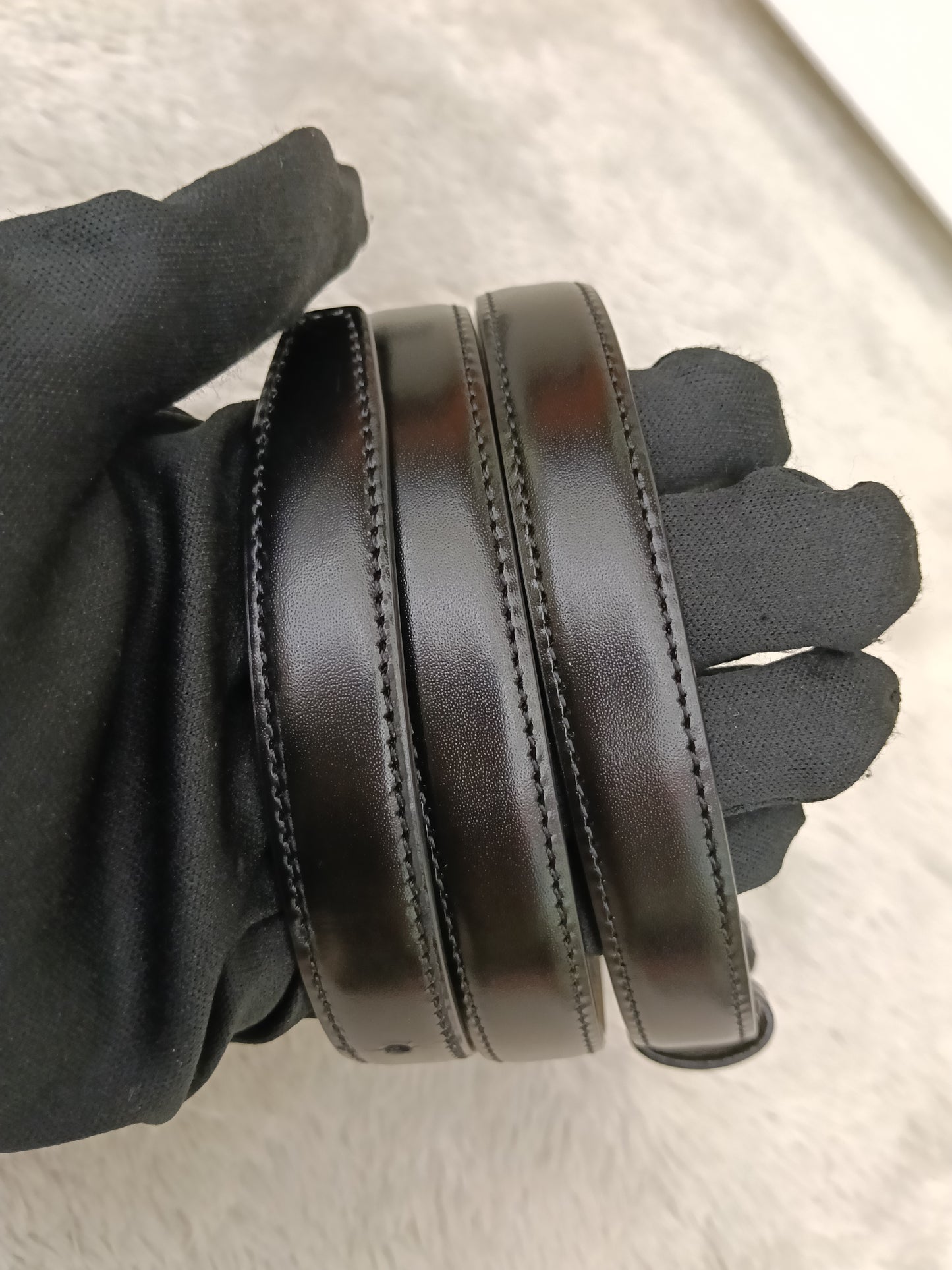 Celine Triomphe Belt Small Elegant Smooth Calfskin Black GHW size 80
