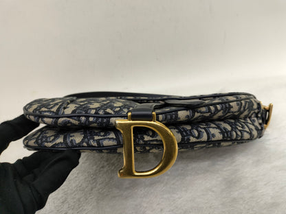 Dior Saddle Medium Oblique Navy GHW 2018