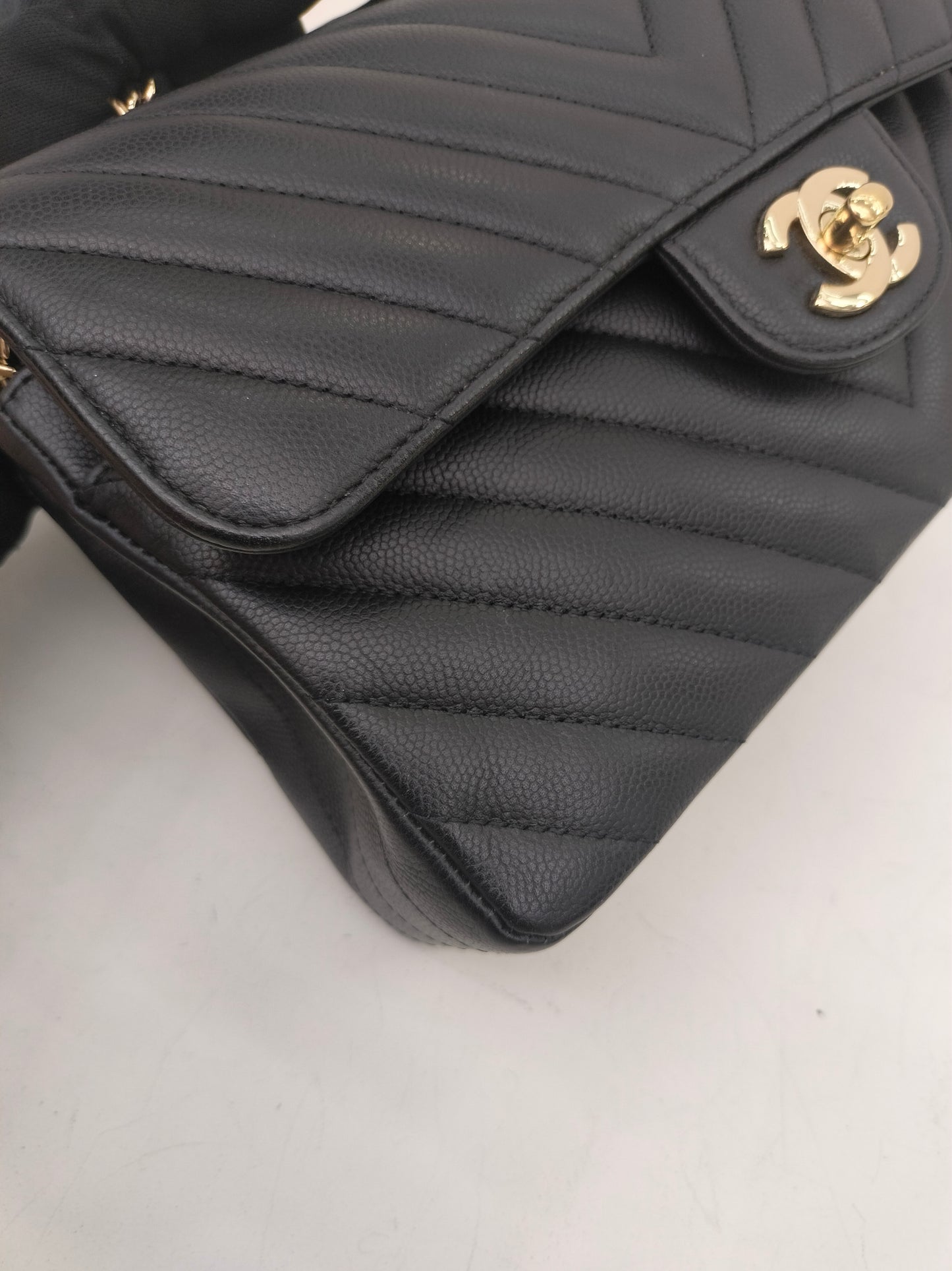 Chanel Small Chevron Caviar Black GHW DF #31