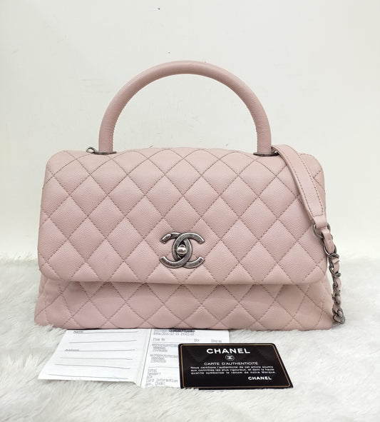 Chanel Coco Handle Medium Caviar Lilac RHW #23