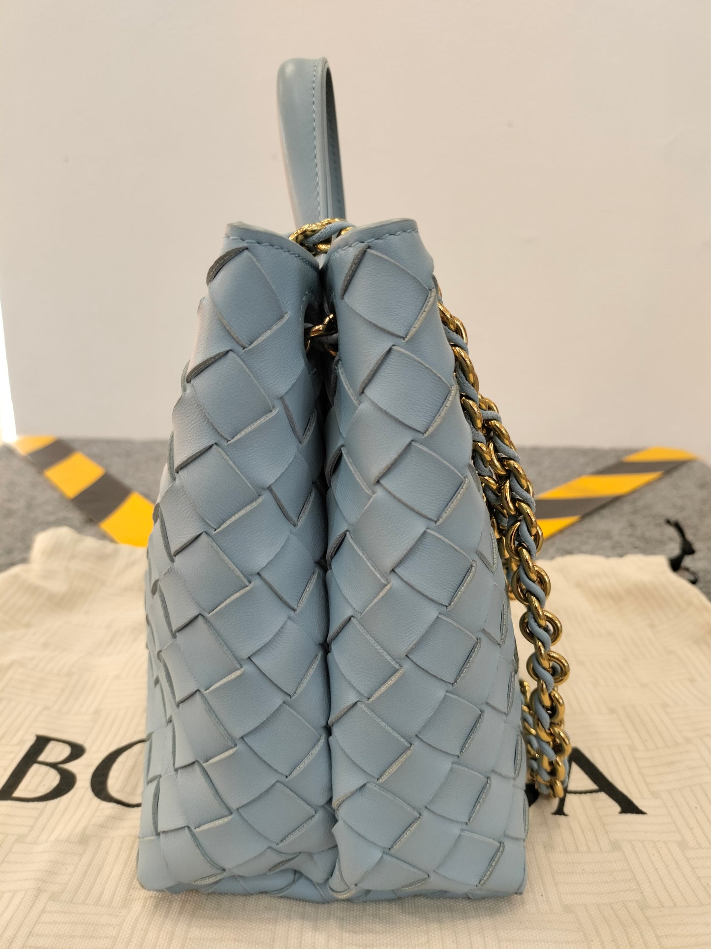 Bottega Veneta Andiamo Small Light Blue GHW