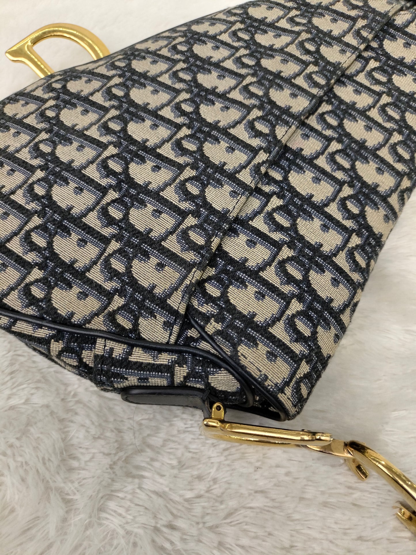 Dior Saddle Medium Oblique Navy GHW 2018