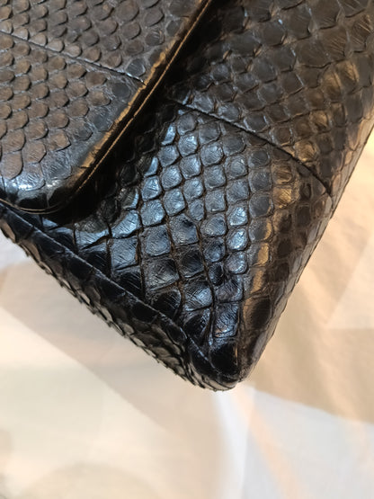 Chanel Coco Handle Medium Python Black RHW #23