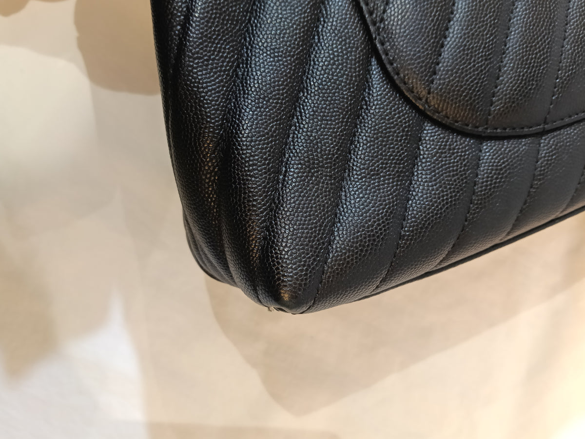 Chanel Coco Handle Medium Chevron Caviar Black GHW #26