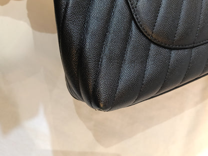 Chanel Coco Handle Medium Chevron Caviar Black GHW #26