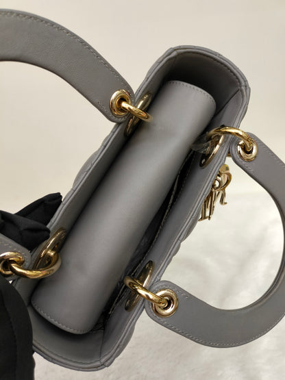 Lady Dior Small Lamb Grey GHW 2016