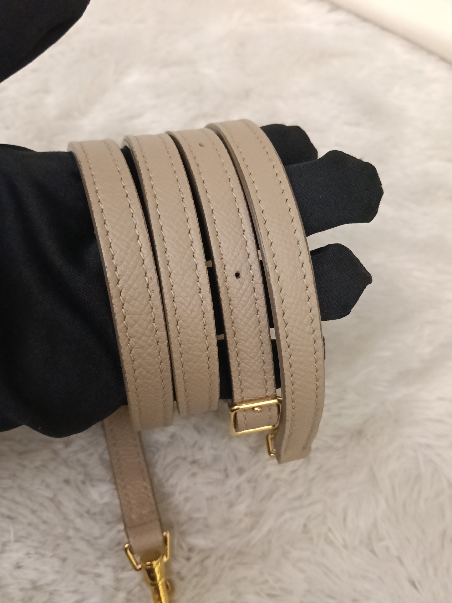 Celine Nano Belt Grained Light Taupe GHW 2021