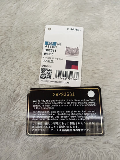 Chanel C19 Medium Lamb Black GHW #29
