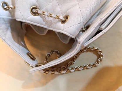 Chanel C25 Small Caviar White GHW 2025 (CHIP)