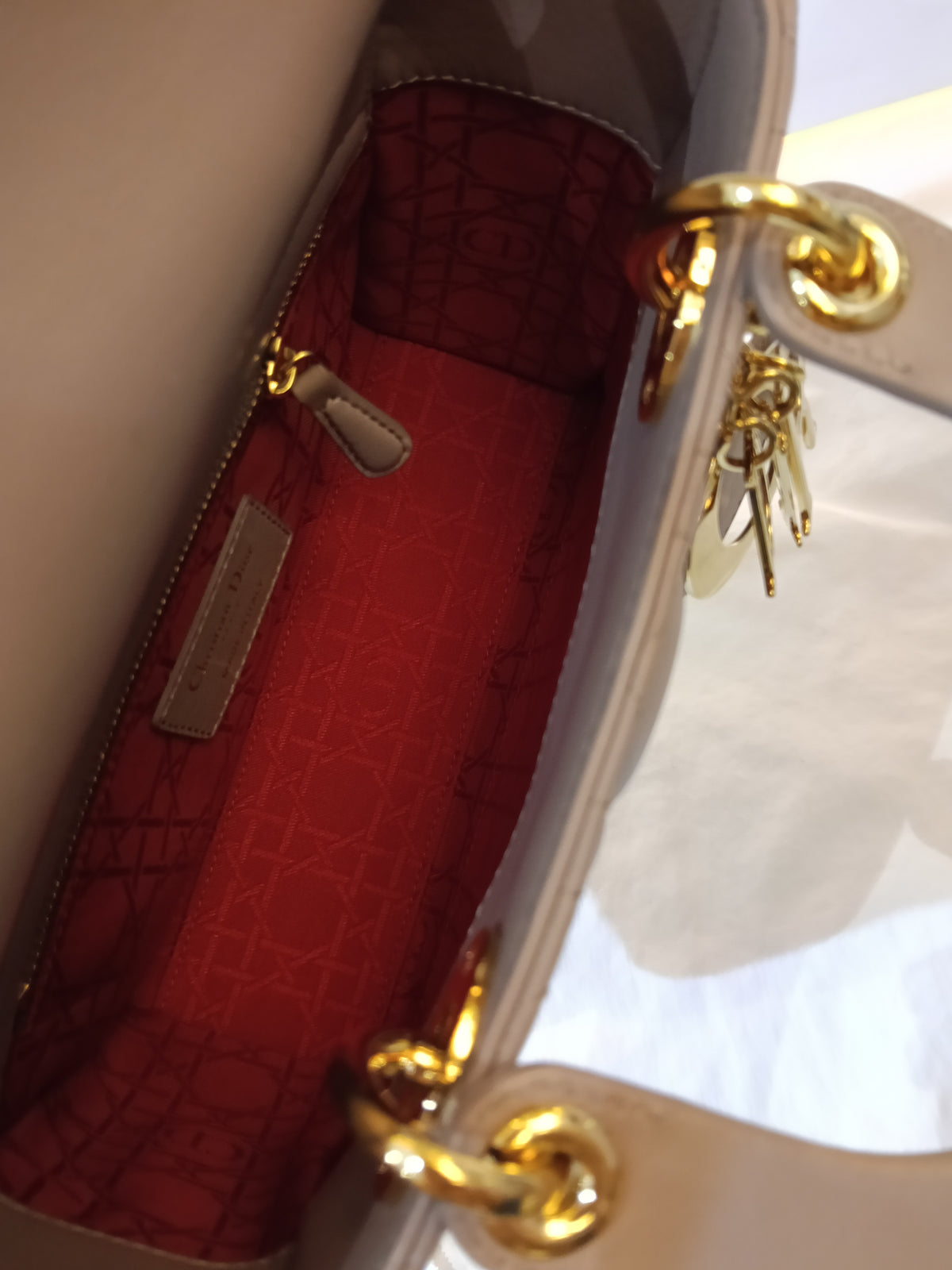 Lady Dior Small Lamb Taupe GHW 2016