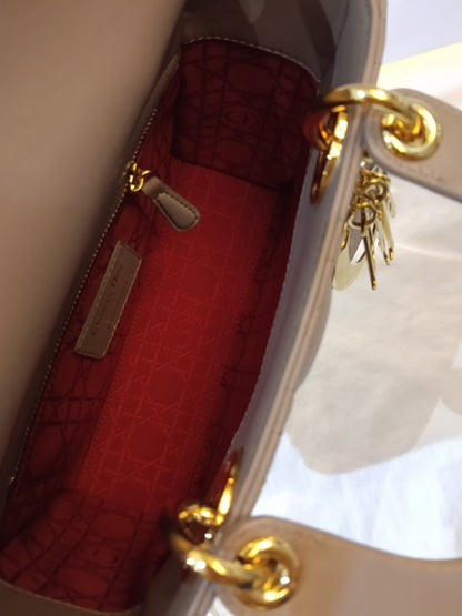 Lady Dior Small Lamb Taupe GHW 2016