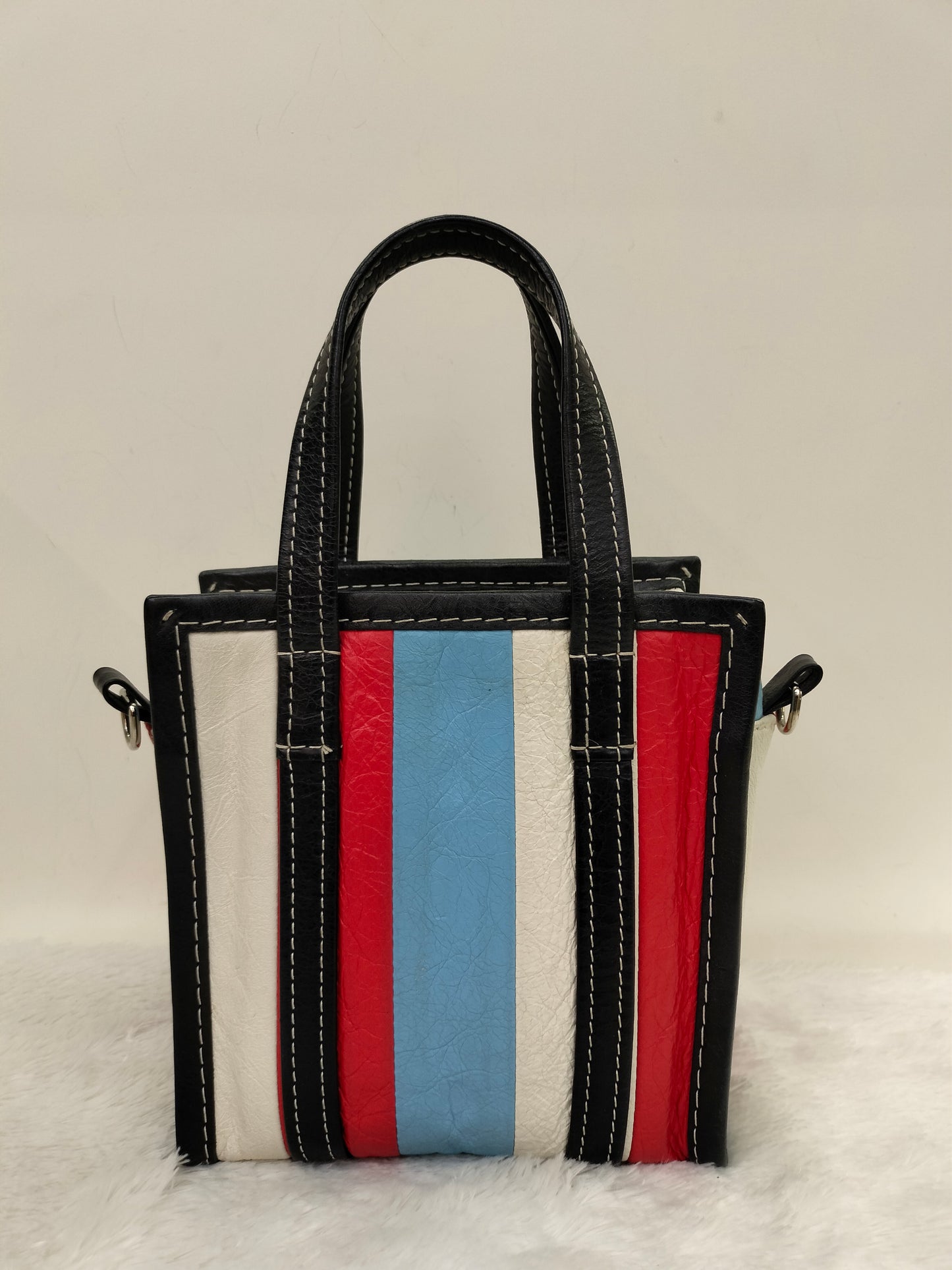 Balenciaga Bazaar XXS Stripe Tote Bicolor SHW