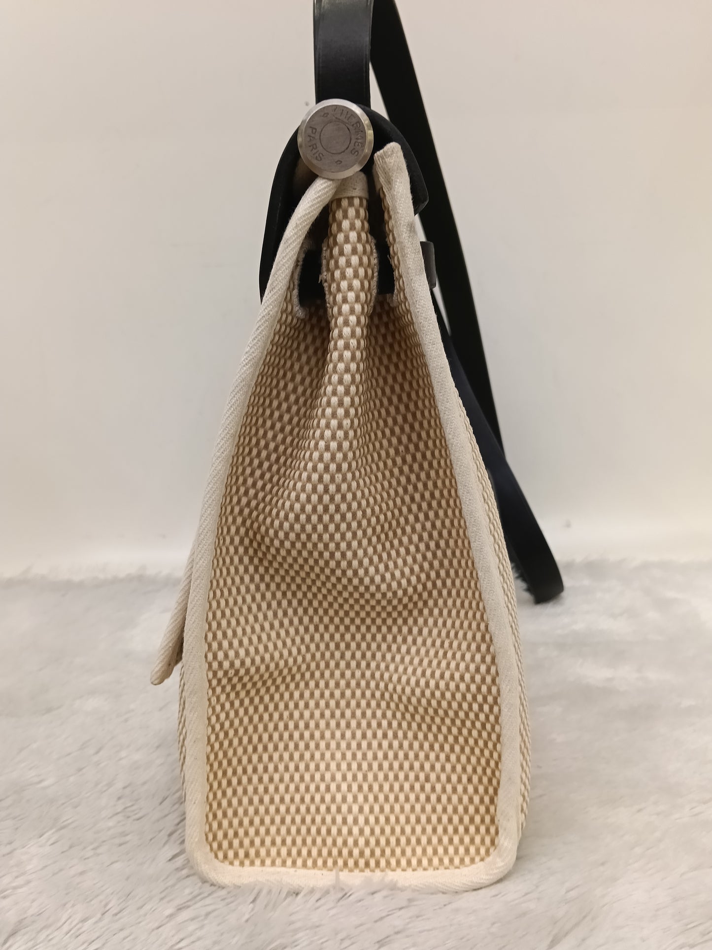 HB31 Toile Beige Flap Black PHW #D square