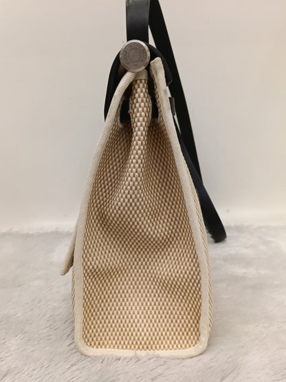 HB31 Toile Beige Flap Black PHW #D square