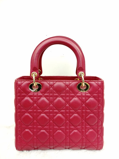 Lady Dior Medium Lamb Wine GHW 2017