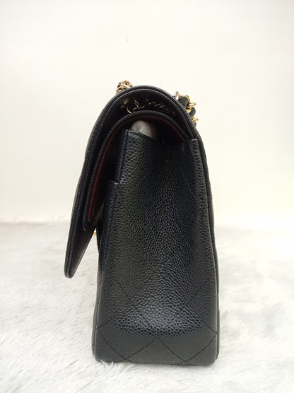 Chanel Jumbo Caviar Black GHW DF #17