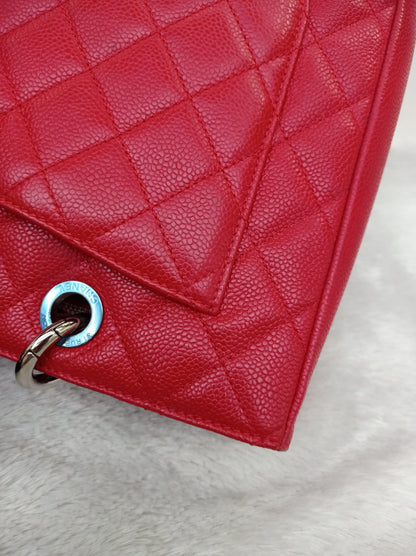 Chanel GST Caviar Red SHW #19