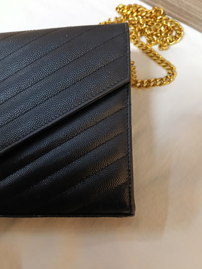 YsL WOC 22 Matelasse Monogramme Grained Black GHW 2018