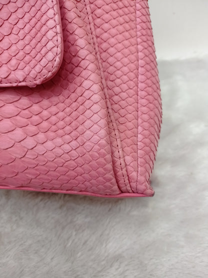 Chanel Urban Luxury Drawstring Backpack Python Pink RHW #22