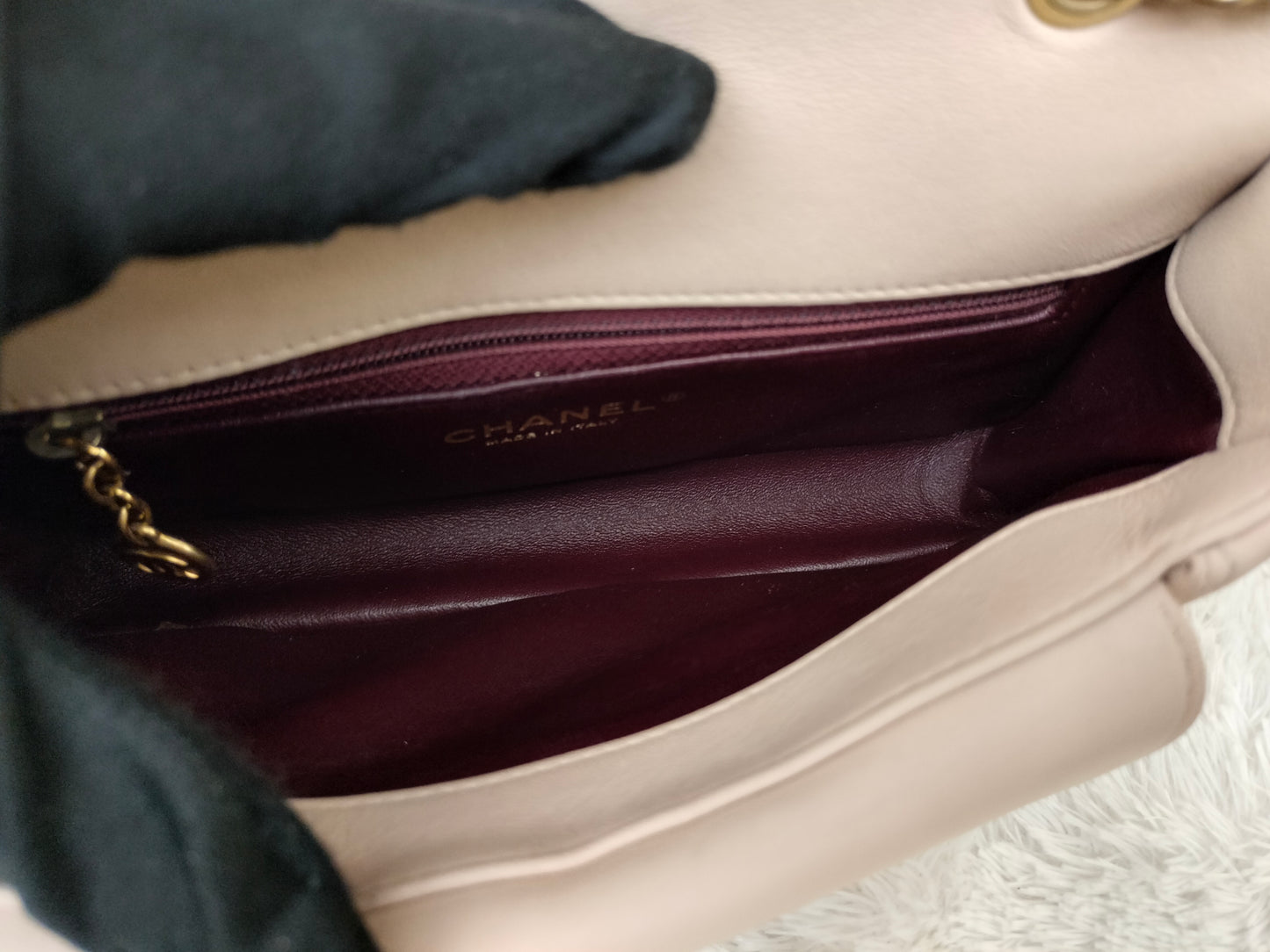 Chanel Diana Flap Small Lamb Light Beige GHW #20