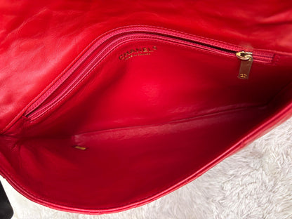 Chanel 2.55 Reissue Fold Over Clutch Calfskin Red GHW #26