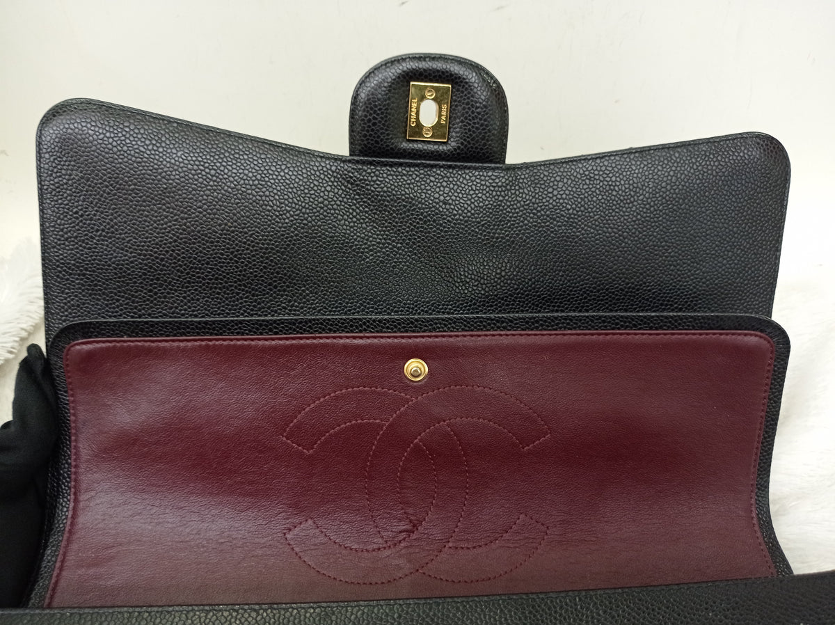 Chanel Maxi Caviar Black GHW DF #14