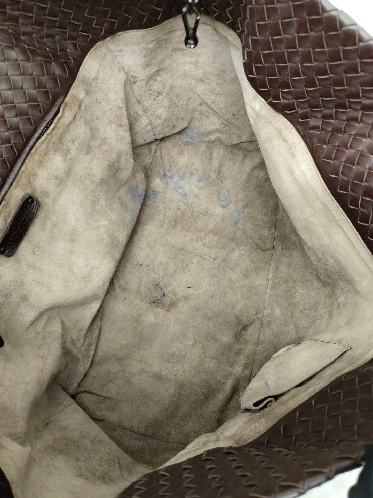 Bottega Veneta Cesta Shopper Tote Intrecciato Dark Brown