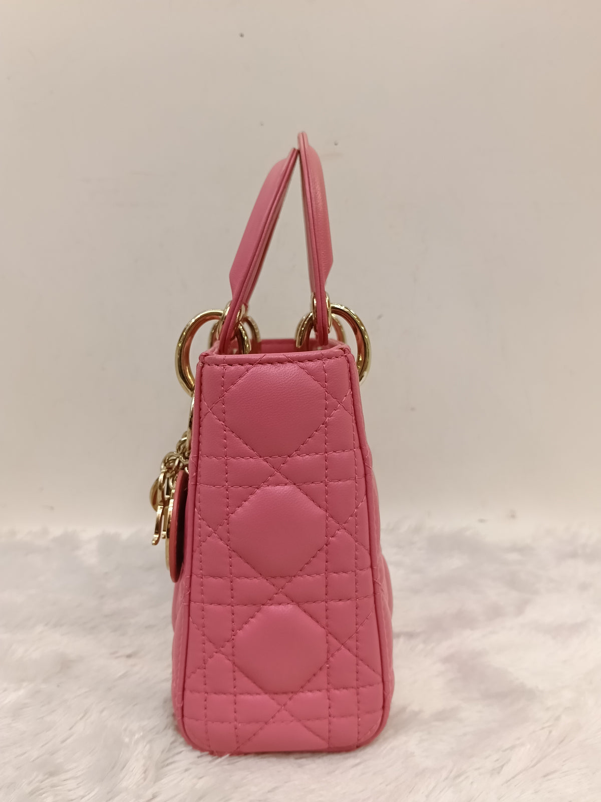 Lady Dior Mini Lamb Fuchsia GHW 2018