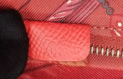 Hermes Azap Long Round Zip Wallet Epsom Orange Poppy PHW #T