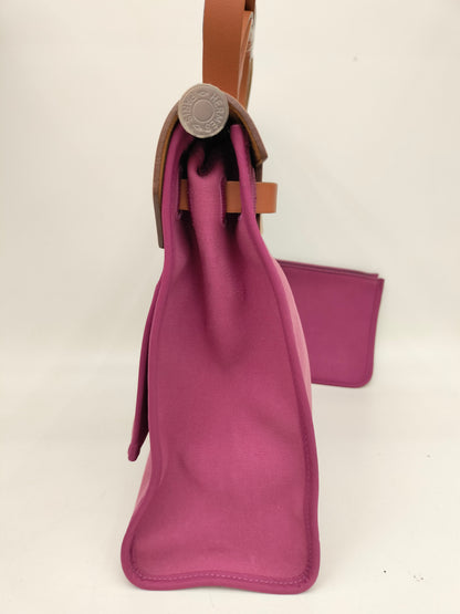 HB31 Zip Canvas Rose Purple Flap Brown PHW #R square