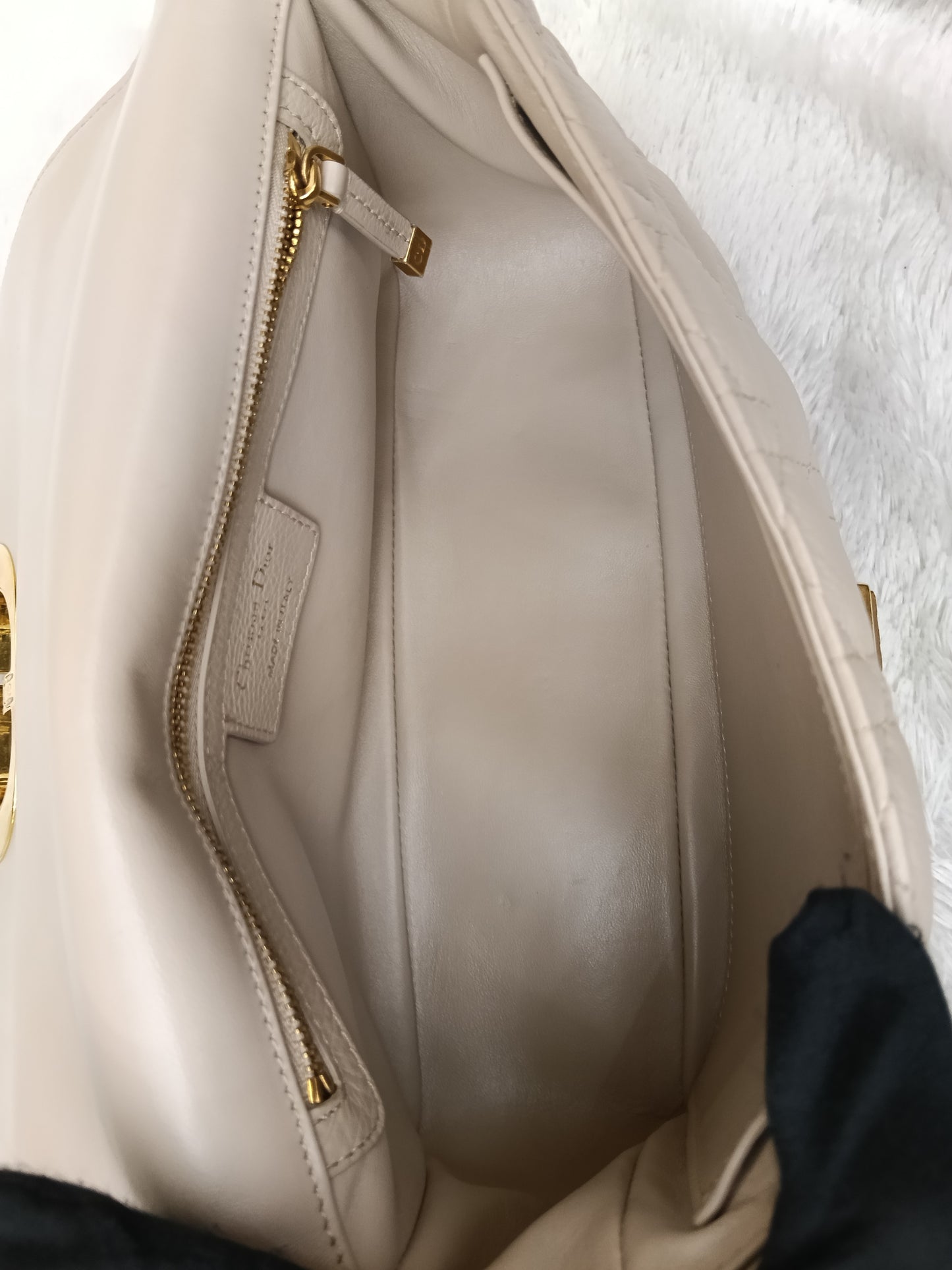Dior Caro Medium Cannage Powder Beige Enamel Chain GHW 2023