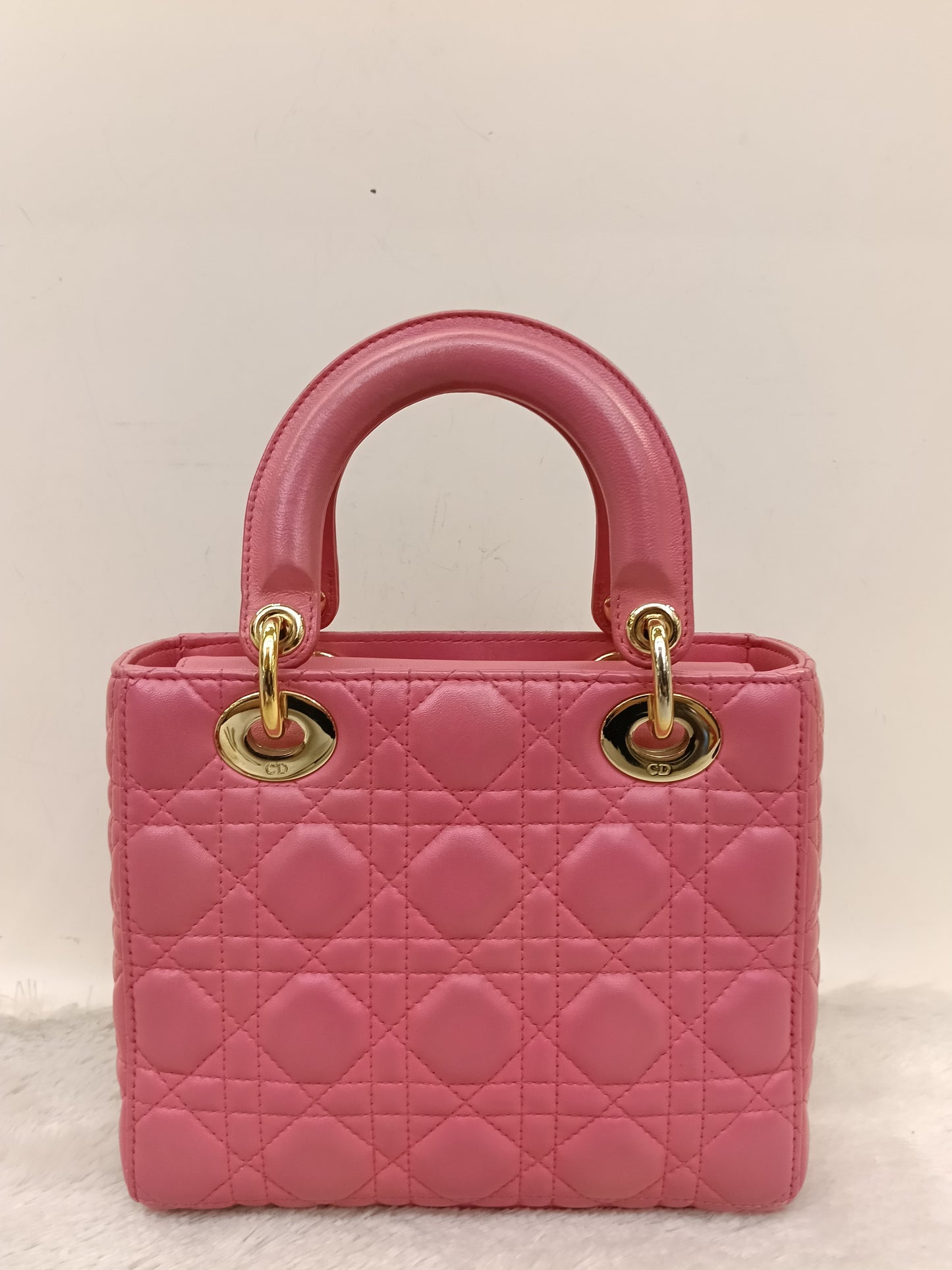 Lady Dior Small Lamb Fuchsia GHW 2018