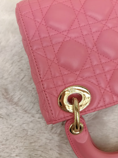Lady Dior Mini Lamb Fuchsia GHW 2018
