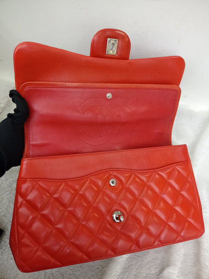 Chanel Jumbo Lamb Red SHW DF #15