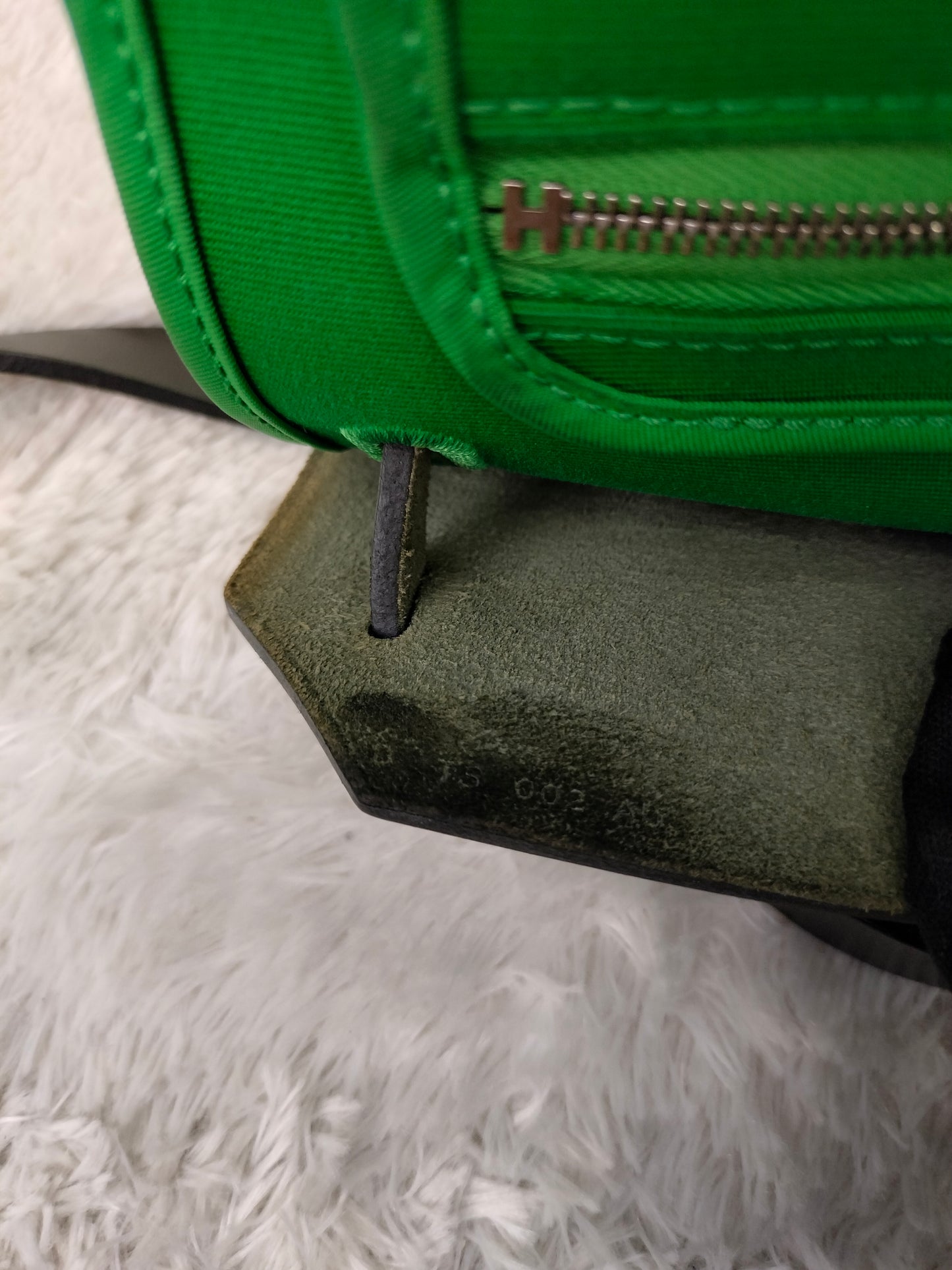 HB31 Zip Toile Vert Cactus Flap Black PHW #D