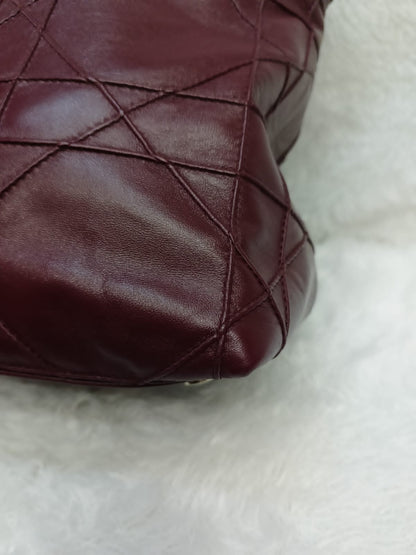 Dior Granville Cannage Lambskin Maroon SHW 2011