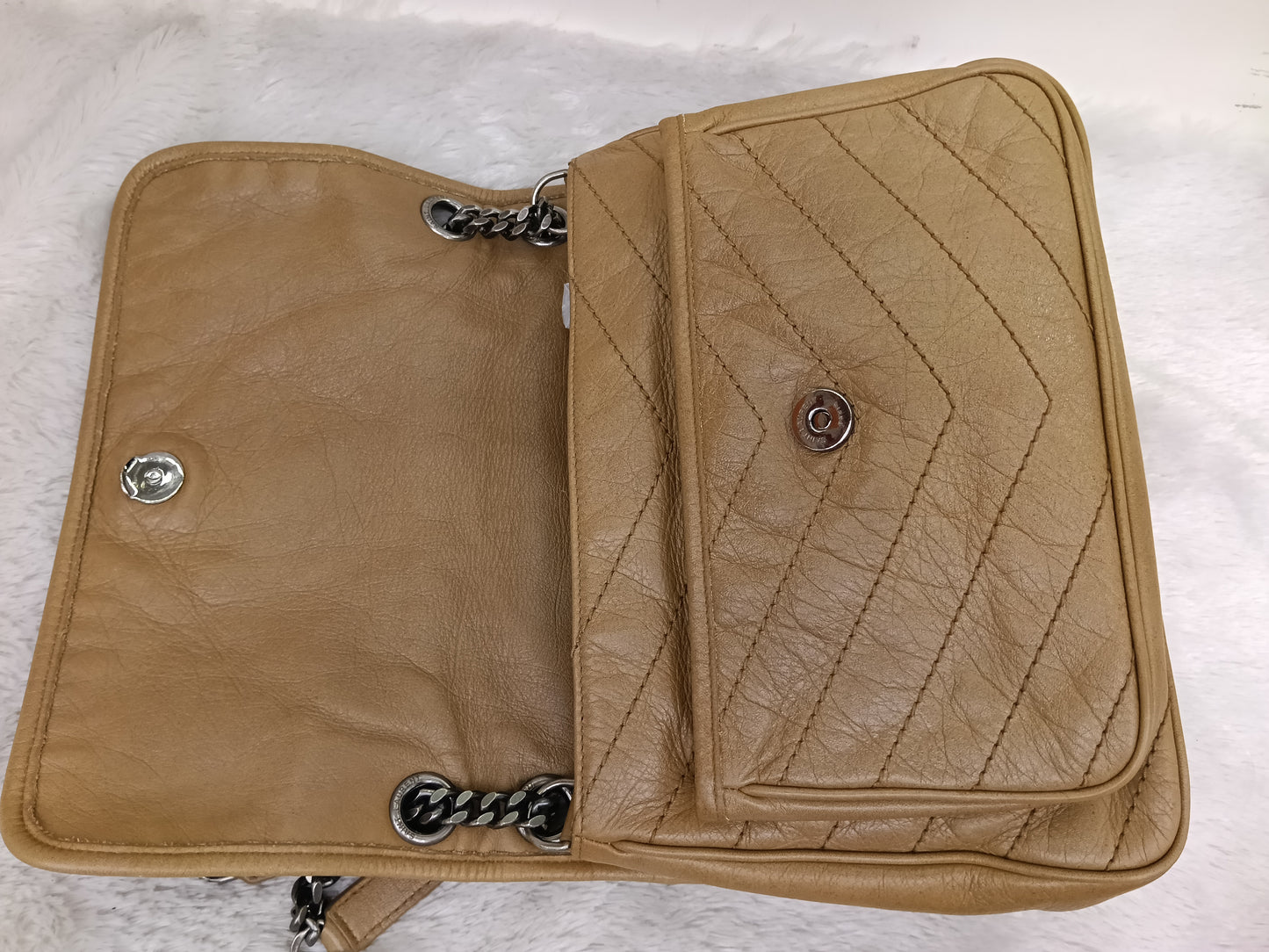 YsL Niki Medium Calfskin Dark Beige RHW 2020