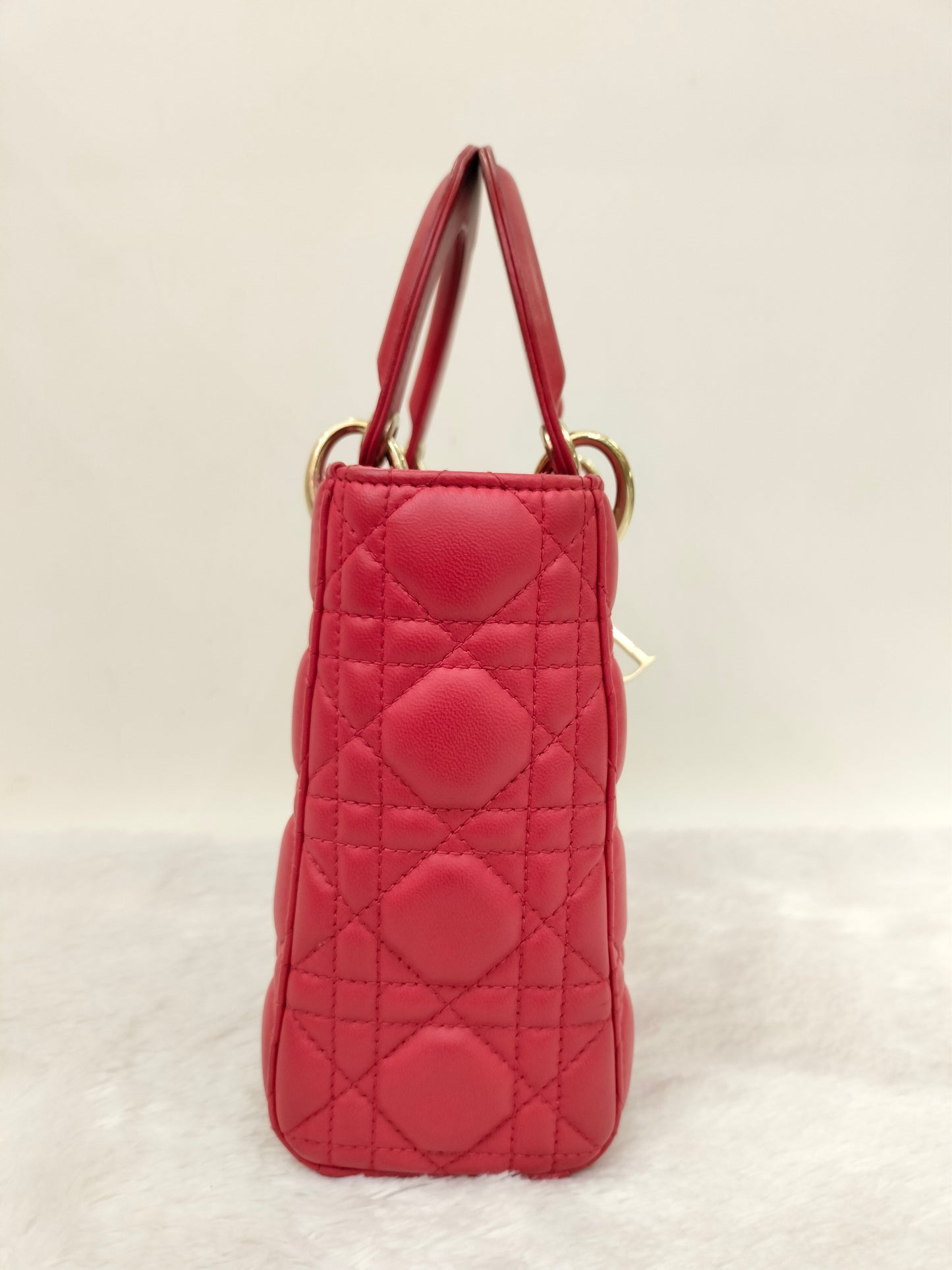 Lady Dior Small Lamb Red GHW 2016