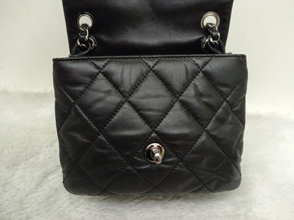 Chanel Accordion Flap Mini Lamb Black SHW #18