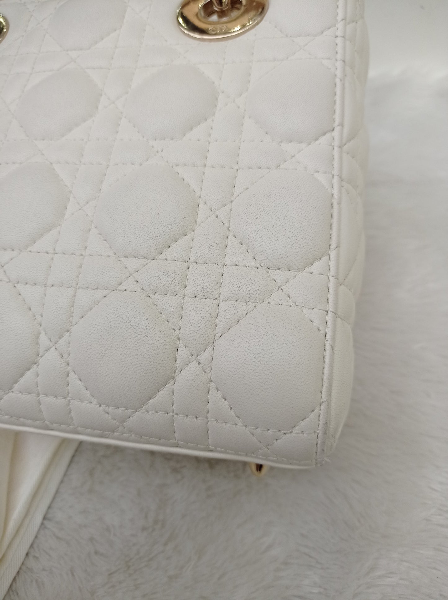 Lady Dior Small Lamb White LGHW 2019
