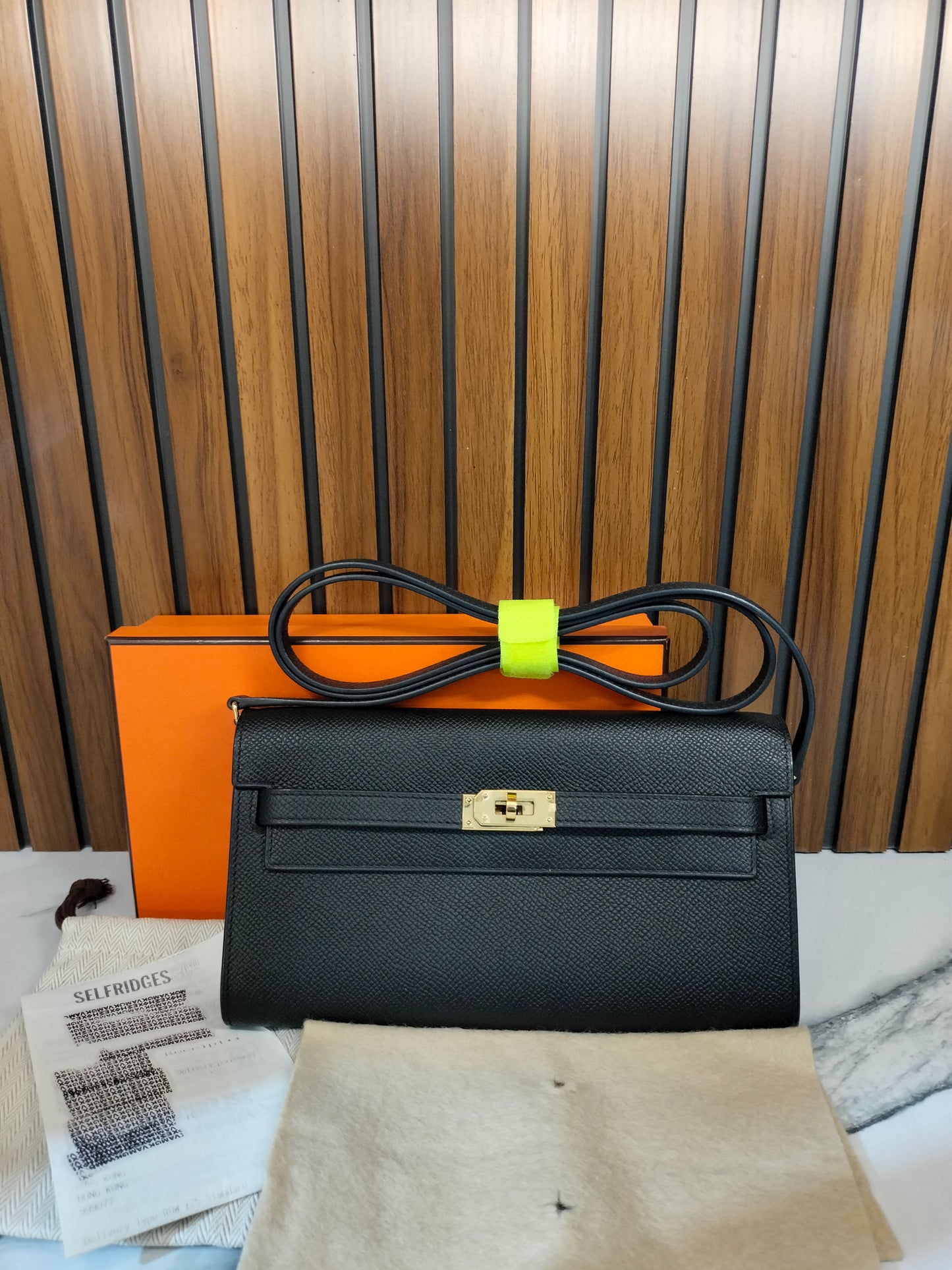 Hermes Kelly To Go Epsom Black GHW #B