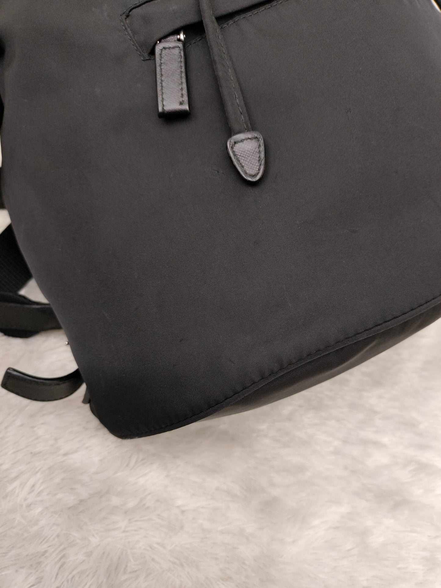 Prada Drawstring Backpack Nylon Black SHW