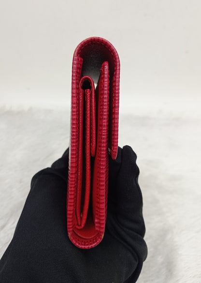 LV Portefeuille Tresor Etui Papiers Wallet Epi Red
