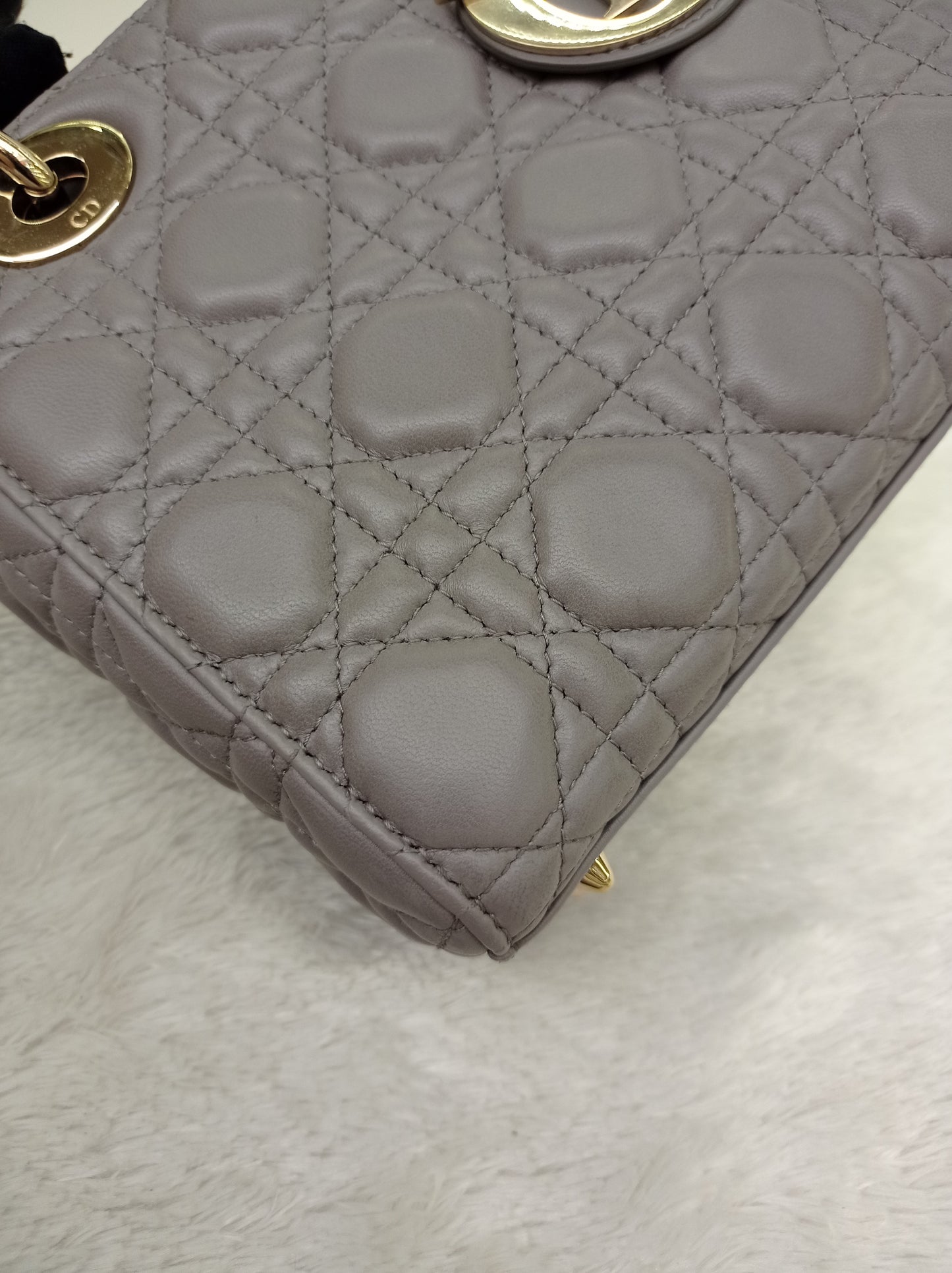 Lady Dior Small Lamb Grey GHW 2019