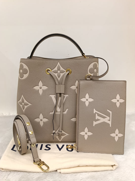 LV Neo Noe MM Monogram Empreinte Tourterelle Creme (CHIP)