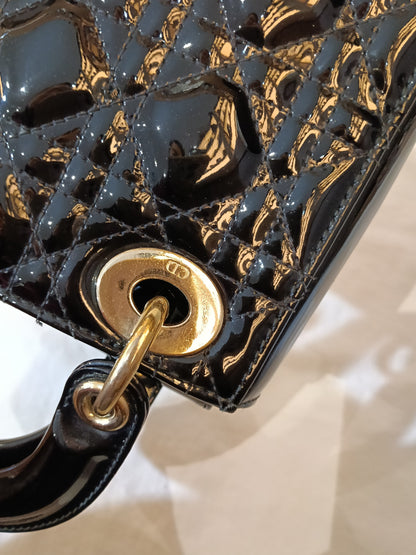 Lady Dior Mini Patent Black GHW 2019